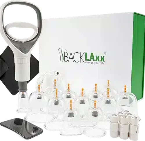 BACKLAxx Ventouses avec Pompe à Vide - 12 Pièces - Aimants Thérapeutiques