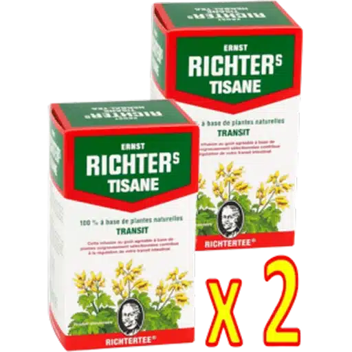 Lot de 2 boîtes de Tisane infusion Ernst Richter 40g - 100% à base de plantes naturelles - 2 x 20 sachets filtres de 2g