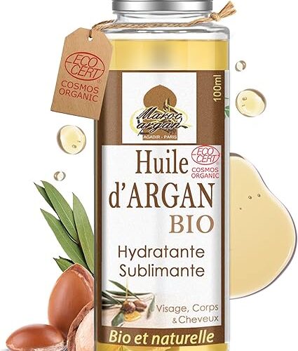 Huile d'argan bio certifiée ECOCERT - Régénération peau et cheveux