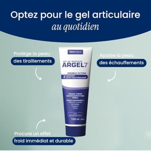 NaturAvignon Argel 7 gel massage genes articulaires 120ml